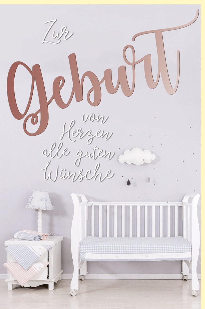 Glückwunschkarte zur Geburt - Stilvolle Babykarte mit Roségoldfolie, Rosa & Weiß, Perfekt für Eltern & Großeltern, Mit niedlichen Spielzeugmotiven
