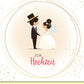 Glückwunschkarte zur Hochzeit mit Brautpaar Motiv edle Doppelkarte stilvolle Hochzeitskarte mit Goldakzenten für persönliche Wünsche