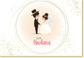 Glückwunschkarte zur Hochzeit mit Brautpaar Motiv edle Doppelkarte stilvolle Hochzeitskarte mit Goldakzenten für persönliche Wünsche