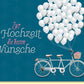 Glückwunschkarte zur Hochzeit mit Tandem Fahrrad und Herzballons stilvolle Hochzeitskarte für persönliche Wünsche