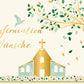 Glückwunschkarte zur Konfirmation mit goldener Kirche und Baum edles Design Konfirmationskarte Doppelkarte religiöse Glückwünsche
