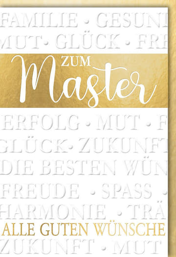 Glückwunschkarte zur Prüfung - Gratulation zum Masterabschluss & erfolgreichem Studienabschluss