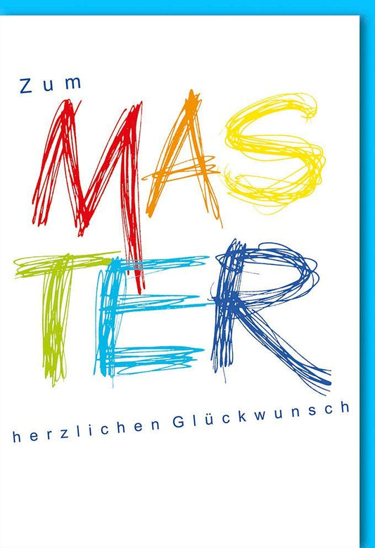 Glückwunschkarte zur Prüfung - Herzlichen Glückwunsch zum Masterabschluss, Akademische Feier, Examensglückwünsche