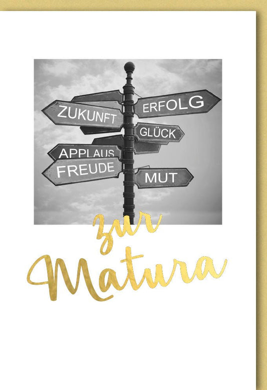 Glückwunschkarte zur Prüfung - Herzlichen Glückwunsch zum Matura - Erfolg und viel Erfolg auf deinem Karriereweg!