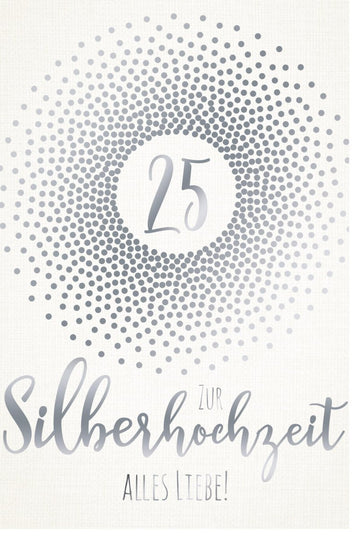 Glückwunschkarte zur Silberhochzeit - Stilvolle Karte zum 25. Jubiläum, Feierliche Gratulation & Ehejubiläum Gruß