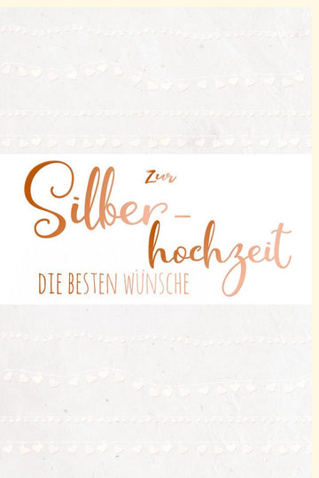 Glückwunschkarte zur Silberhochzeit – Stilvolle Pergamentoptik für das 25 - jährige Ehejubiläum