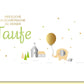 Glückwunschkarte zur Taufe mit Elefant und Luftballon liebevolles Motiv Kirche modernes Design Taufkarte für Mädchen und Jungen