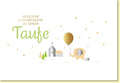 Glückwunschkarte zur Taufe mit Elefant und Luftballon liebevolles Motiv Kirche modernes Design Taufkarte für Mädchen und Jungen