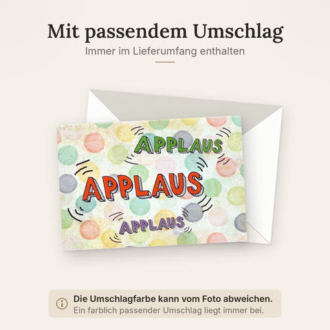 Glückwunschkarte mit Retro Applaus-Motiv - Bunte Punkte für festliche Vintage Glückwünsche und Jubel zur Feier