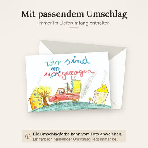 Glückwunschkarte zum Wohnungswechsel - Fröhliche Kinderzeichnung für Neuanfang