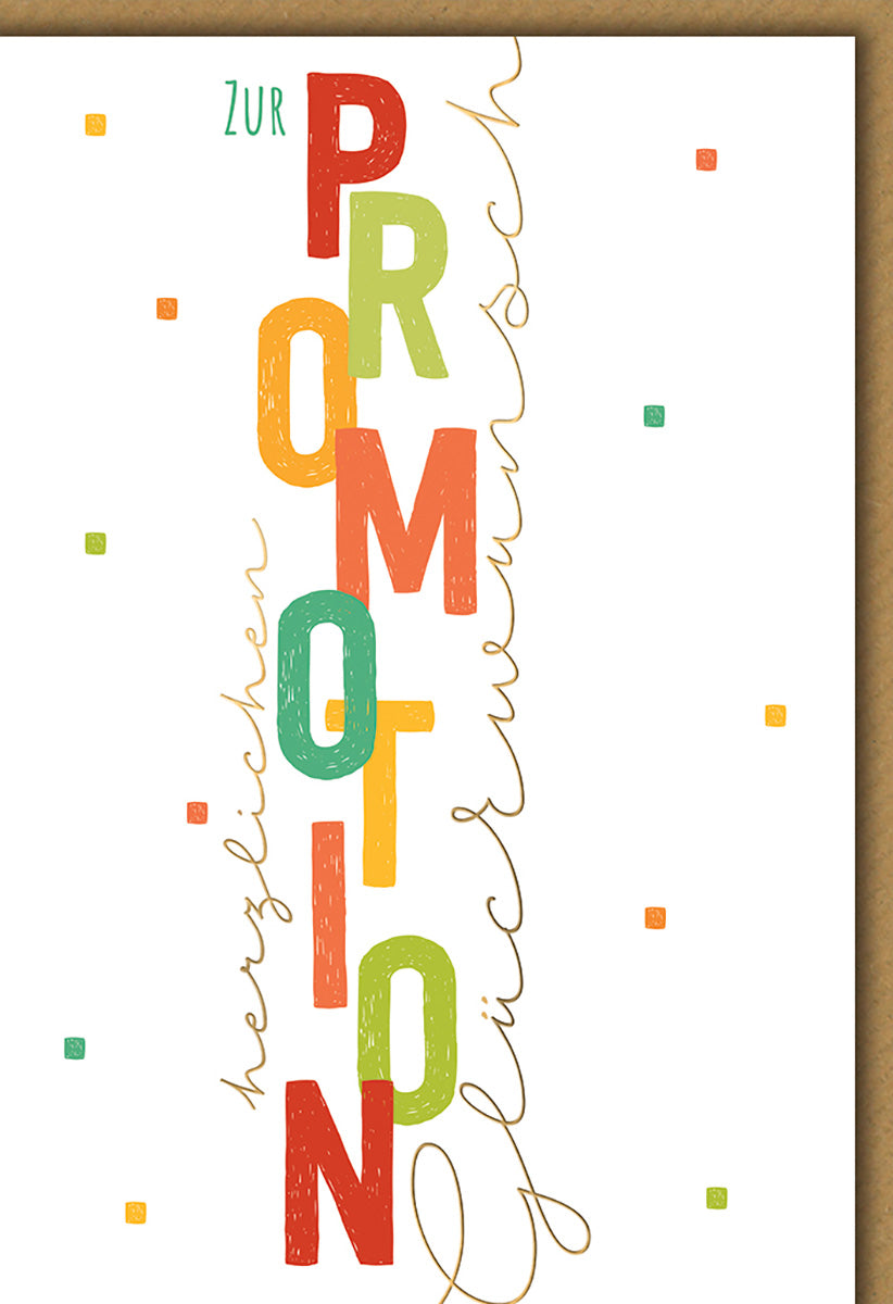 Prüfung Glückwunschkarte – Bunte Buchstaben Promotion mit modernem Design