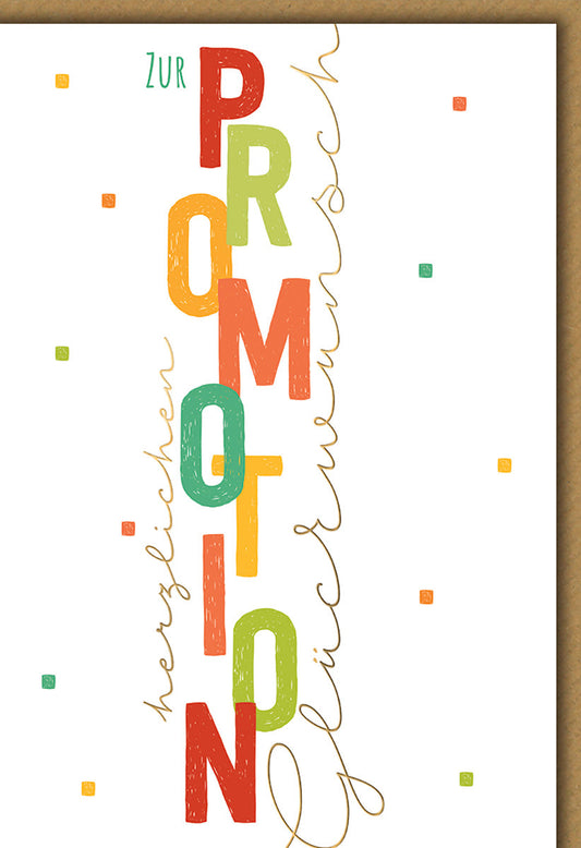 Prüfung Glückwunschkarte – Bunte Buchstaben Promotion mit modernem Design