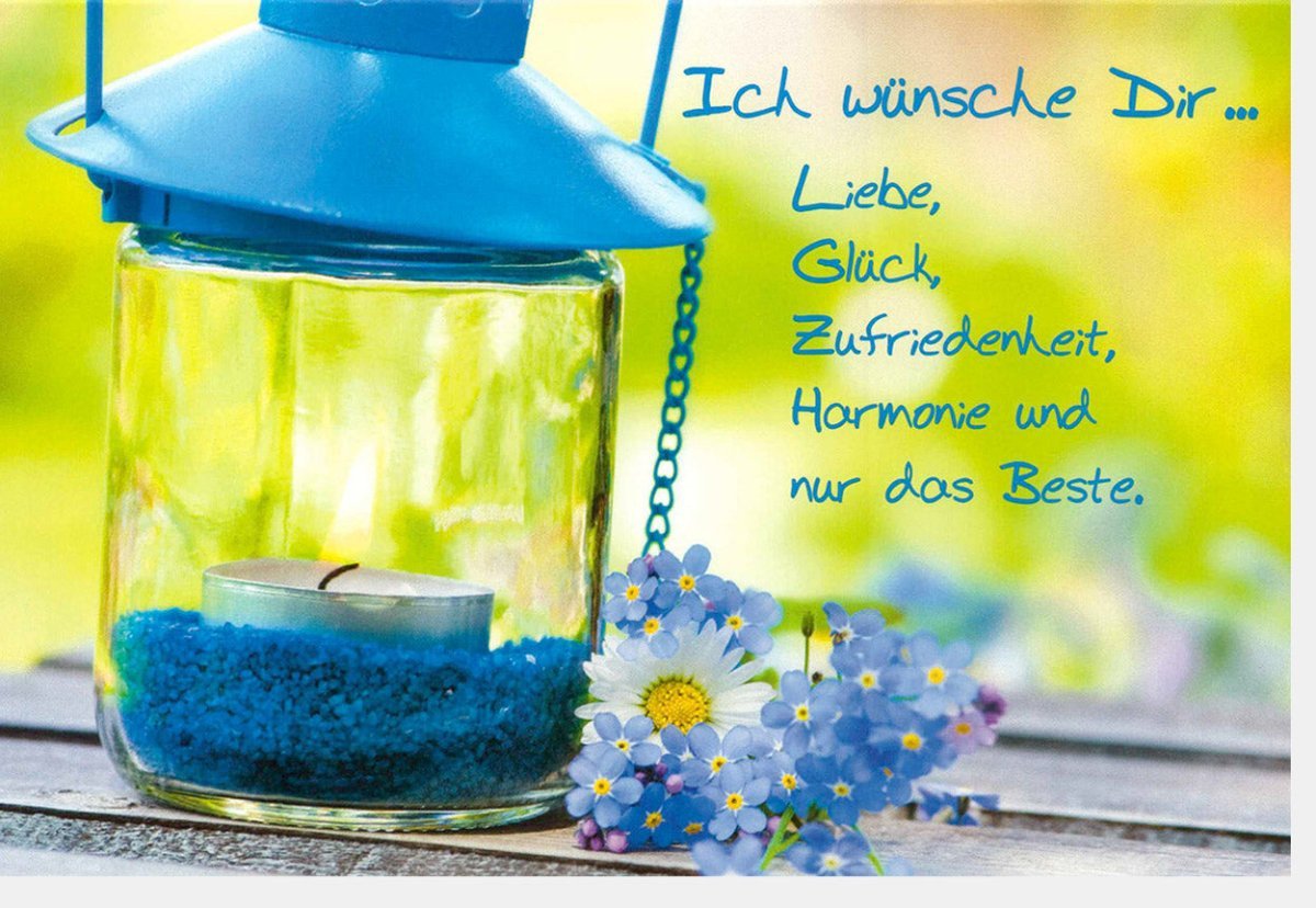 Grußkarte für alle Anlässe: Liebe, Glück & Zufriedenheit - Farbenfrohe Blumendekoration, Beste Wünsche als Geschenk, Feierfreudebotschaft