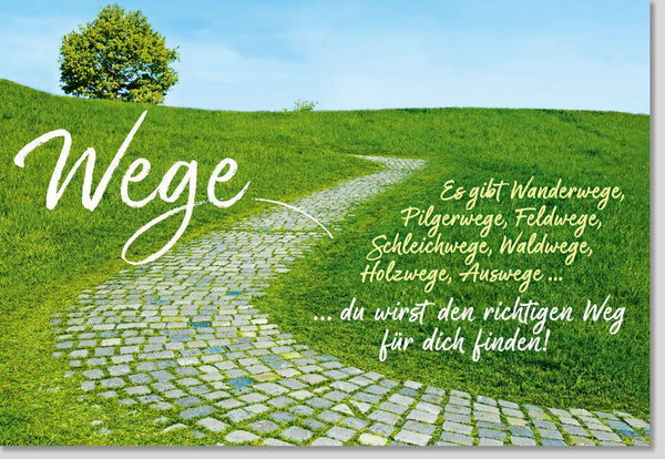 Grußkarte für Naturfreunde – Inspirationskarte mit Motivationszitaten, Grüntöne, Ideal für Wanderer & Pilger, Perfekt als Freundschaftsgeschenk