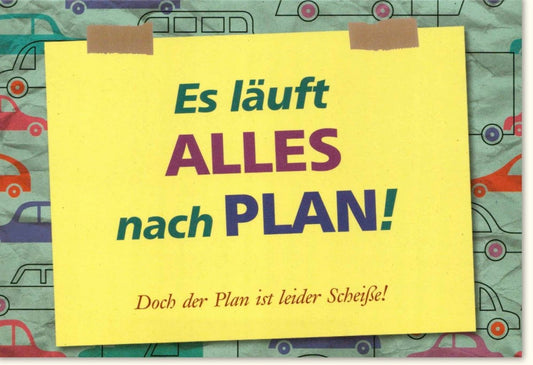 Grußkarte für Pechvögel: Humorvolle Ironie & Witz für Auto - Fans und Alltagsabenteuer, Perfekt bei Missgeschicken & Schadenfreude