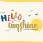 Grußkarte "Hello Sunshine" – Fröhliches Design mit Sonne, Wolken & Vögeln für Freunde und Familie, ideal als Geschenk oder Dekoration