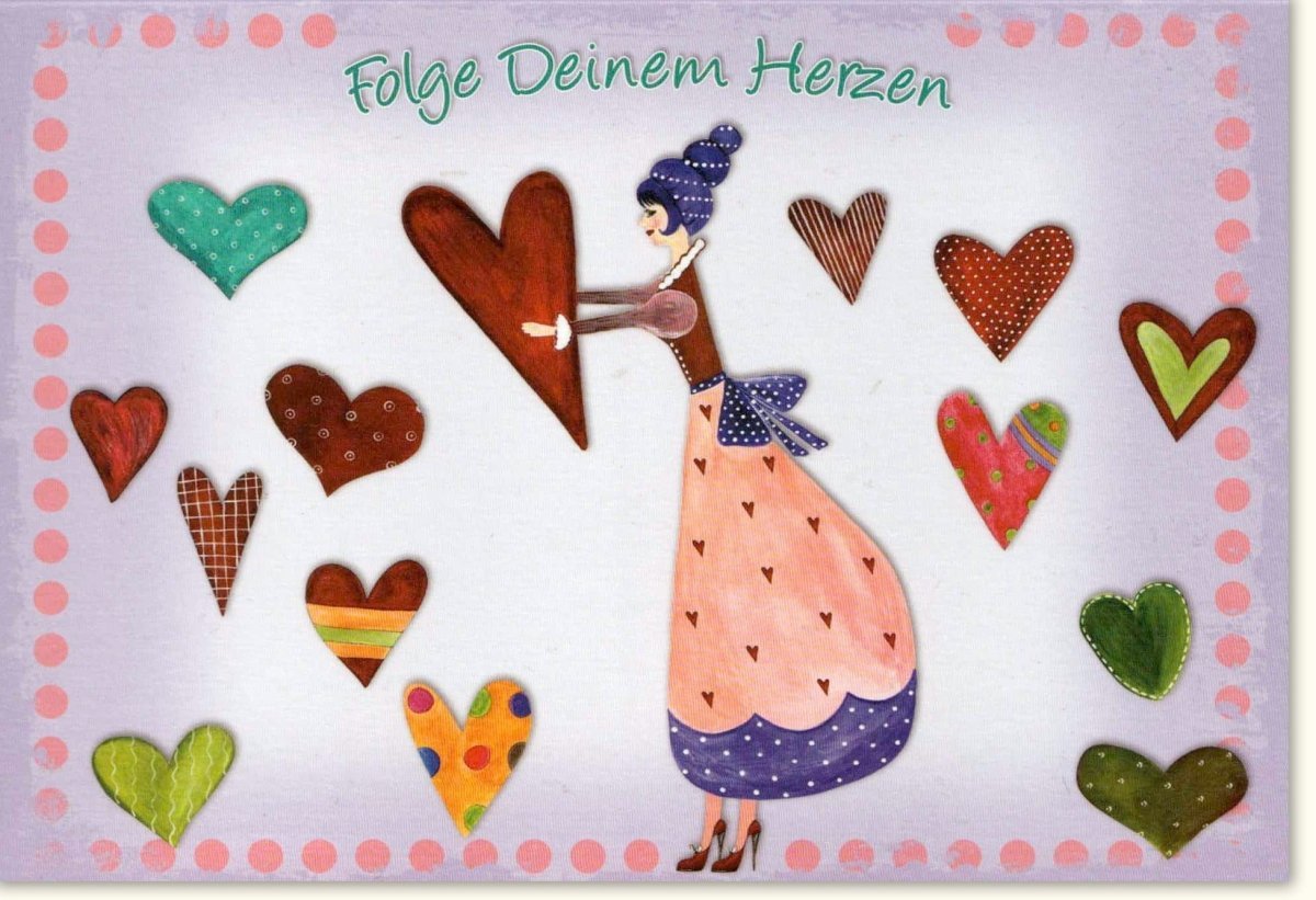 Grußkarte Herzen: Liebe & Freundschaft, Kreatives Design mit Herzlichen Glückwunsch - Motiven