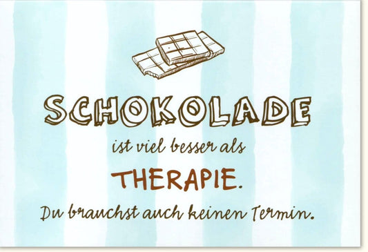 Grußkarte mit Schokoladenwitz: Humorvolle Karte für Freundschaft & Liebe, Aufheiterung ohne Kalorien - Chocolate Humor Card