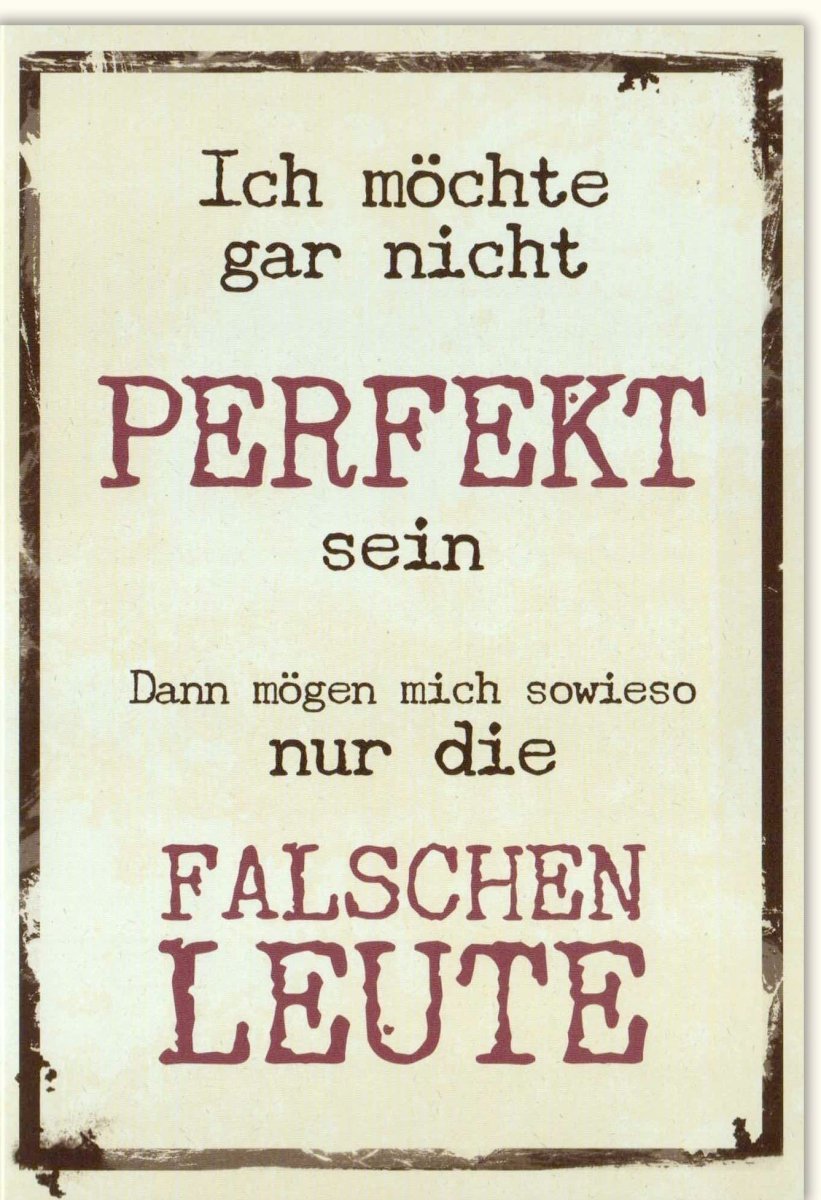 Grusskarte zur Selbstakzeptanz - Humorvolle Vintage Weisheiten für Freundschaft und Beziehung - Ehrlichkeit & Charakter