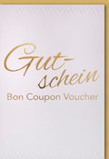 Gutscheinkarte – Eleganter Wertgutschein mit Goldschrift für besondere Anlässe und Feierlichkeiten