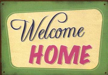 Heimkehr - Postkarte "Welcome Home" - Vintage Retro für Ankunft & Wiedersehen, postkarten - englisch
