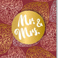Hochzeitskarte - Elegante Glückwunschkarte mit Mr & Mrs Gold, Liebevolles Design für den besonderen Tag, Festliche Papeterie zur Heirat