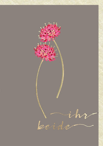 Hochzeitskarte - Elegantes Blumenmotiv, Goldschriftzug, Liebe & Zweisamkeit für festliche Gratulationen
