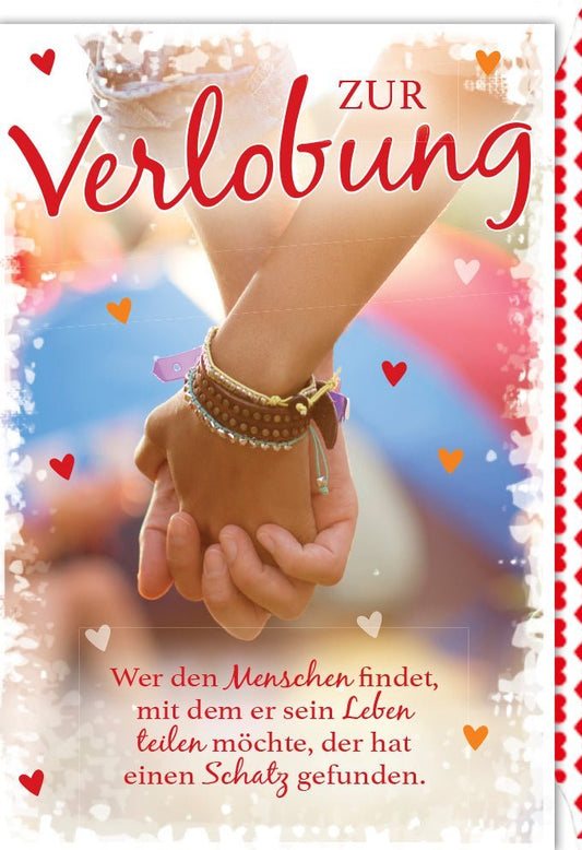 Hochzeitskarte - Gemeinsam ins Glück: Romantische Karte mit Herzmotiv & Spruch in Rot für Verlobung und Hochzeitsglückwünsche