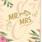 Hochzeitskarte Glückwunsch - Romantische Mr & Mrs Karte mit Eheringen und Blumenmotiv für Verlobung und Hochzeitspaare