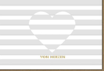 Hochzeitskarte Glückwunsch - Stilvolle Midoro Karte mit Herzmotiv & Spruch, Exquisite Gratulation zur Hochzeit, Modernes Design in Creme & Weiß