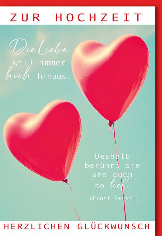 Hochzeitskarte - Herzliche Glückwünsche mit romantischen Motiven für das Brautpaar, perfekte Begleitung zur festlichen Hochzeitsfeier