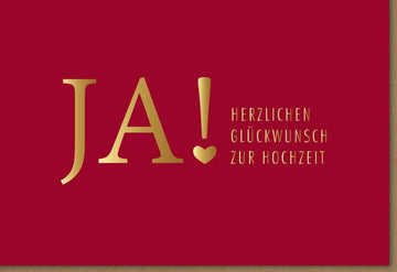 Hochzeitskarte "Herzlichen Glückwunsch" - Elegante Karte in Gold & Rot für Paare und Feierlichkeiten