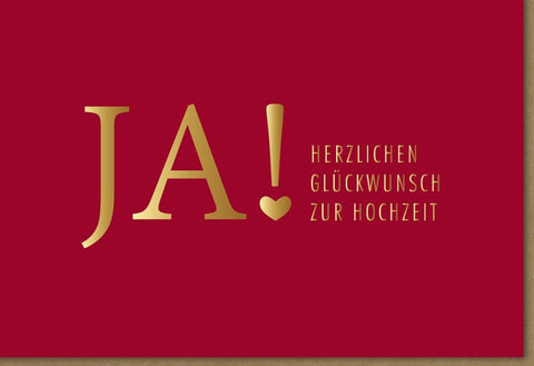 Hochzeitskarte "Herzlichen Glückwunsch" - Elegante Karte in Gold & Rot für Paare und Feierlichkeiten