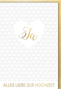 Hochzeitskarte Herzmotiv - Stilvolle Glückwünsche in Weiß & Gold für den besonderen Tag, Hochzeitsgrüße