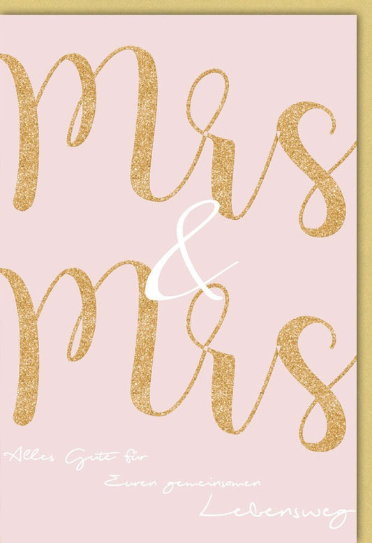 Hochzeitskarte Homoehe - Stilvolle Glückwünsche in Rosa & Gold, Liebe feiernd