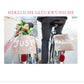 Hochzeitskarte "Just Married" Fahrrad - Romantische Glückwünsche für das Brautpaar mit Blumenstrauß zur Hochzeit