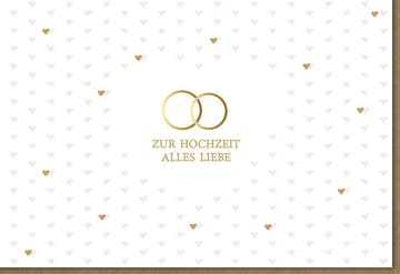 Hochzeitskarte Midoro mit Eheringen – Elegante Glückwünsche zur Vermählung in Creme & Gold für Brautpaare, Freunde und Familie