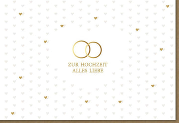 Hochzeitskarte Midoro mit Eheringen – Elegante Glückwünsche zur Vermählung in Creme & Gold für Brautpaare, Freunde und Familie