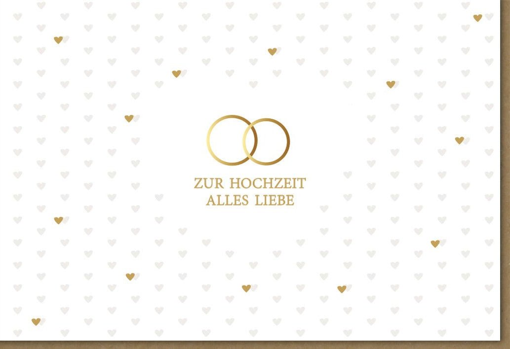 Hochzeitskarte Midoro mit Eheringen – Elegante Glückwünsche zur Vermählung in Creme & Gold für Brautpaare, Freunde und Familie