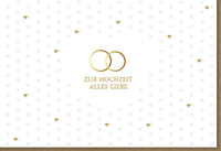 Hochzeitskarte Midoro mit Eheringen – Elegante Glückwünsche zur Vermählung in Creme & Gold für Brautpaare, Freunde und Familie