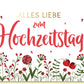 Hochzeitskarte mit Blumenmotiv und Herzchen Alles Liebe zum Hochzeitstag romantische Doppelkarte für Paare Jubiläum Grußkarte