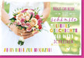 Hochzeitskarte mit Blumenstrauß-Design: Herzliche Glückwünsche für das Brautpaar und ihre gemeinsame Zukunft