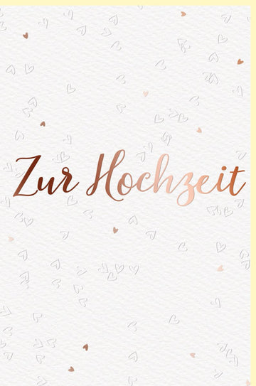 Hochzeitskarte mit Gold - Metallicfolie - Herzdesign für elegante Gratulation zur Ehe, stilvolle Dekoration