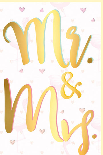 Hochzeitskarte "Mr & Mrs" - Romantische Glückwünsche mit Herzen & Goldfolie für moderne Hochzeitsfeiern