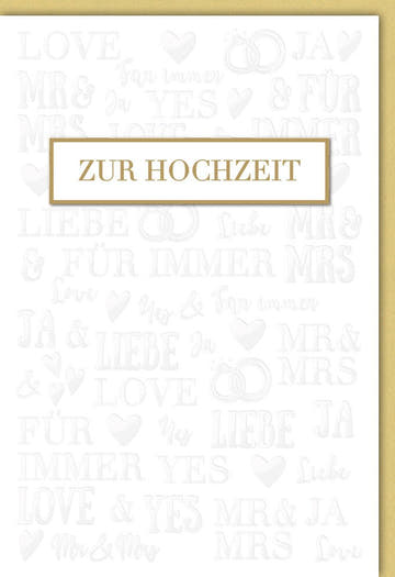 Hochzeitskarte Premium Gold: Elegante Glückwünsche zur Hochzeit in Creme & Gold, Liebe für die Ewigkeit, Exklusiv für Verliebte