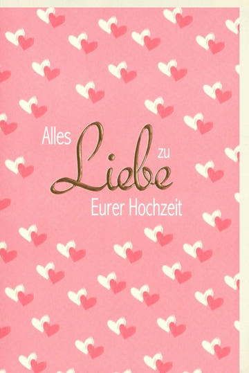 Hochzeitskarte – Romantische Glückwünsche zur Eheschließung mit Herzen & Liebe für das Brautpaar