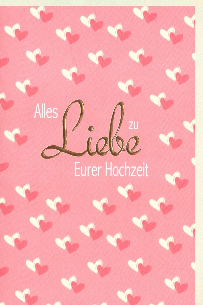 Hochzeitskarte – Romantische Glückwünsche zur Eheschließung mit Herzen & Liebe für das Brautpaar