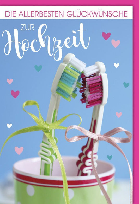 Hochzeitskarte: Stilvolle Glückwünsche für das Brautpaar, Herzmotiv, Symbol der ewigen Liebe und Zweisamkeit