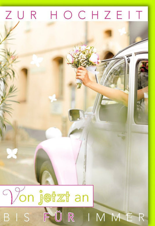 Hochzeitskarte – Stilvolle Glückwünsche zur Hochzeit mit "Forever Love" Motiv für das Brautpaar, Liebe & Ehe