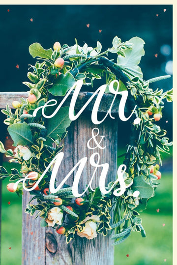 Hochzeitskarte - Stilvolle Glückwünsche zur Vermählung "Mr & Mrs", Liebevolle Ehe - Feier, Hochzeitsglückwunsch